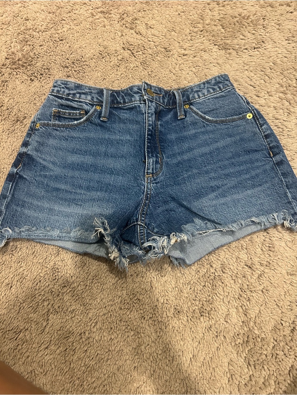 Universal Thread Distressed High-Rise Denim Shorts - Blue